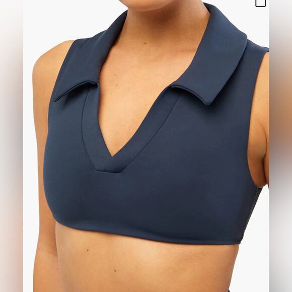 WeWoreWhat Polo Bra Crop Top Blue Medium NWT - Picture 1 of 12
